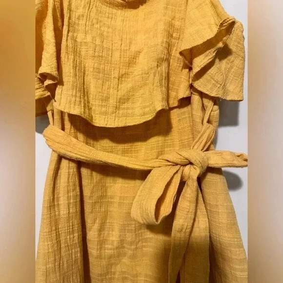 Here comes the sun mustard sleeveless dress size M - Picture 3 of 7